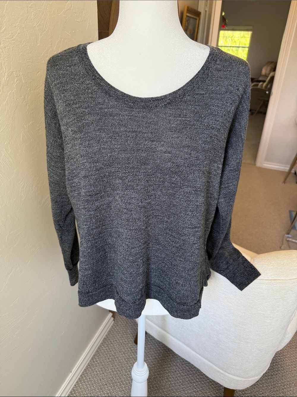 Madewell 100% Merino Wool Gray Oversized Sweater Medium